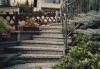Gewundene Treppe Stufen mit Setzstufen Mat.:WB-Marmor-Verde Alpi